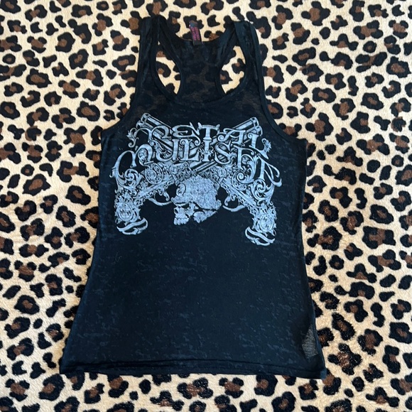 Metal Mulisha Tops - Metal Mulisha black racer back tank top small